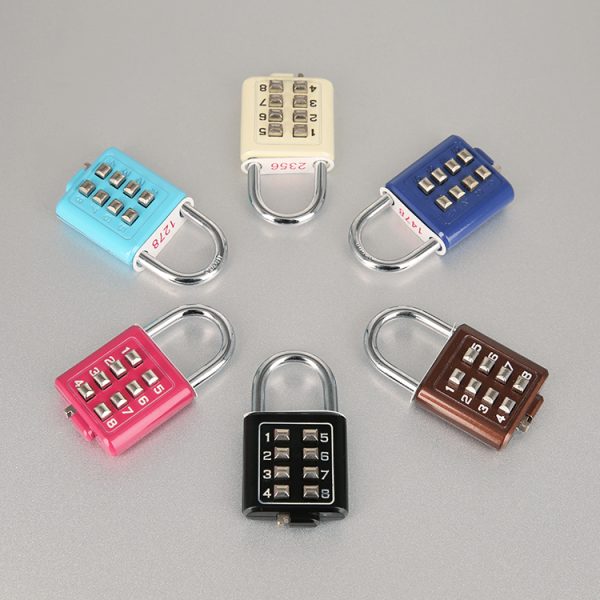 HC06 Electroplating Eight-digit Button Zinc Alloy Password Lock Blind Password Lock - Image 3