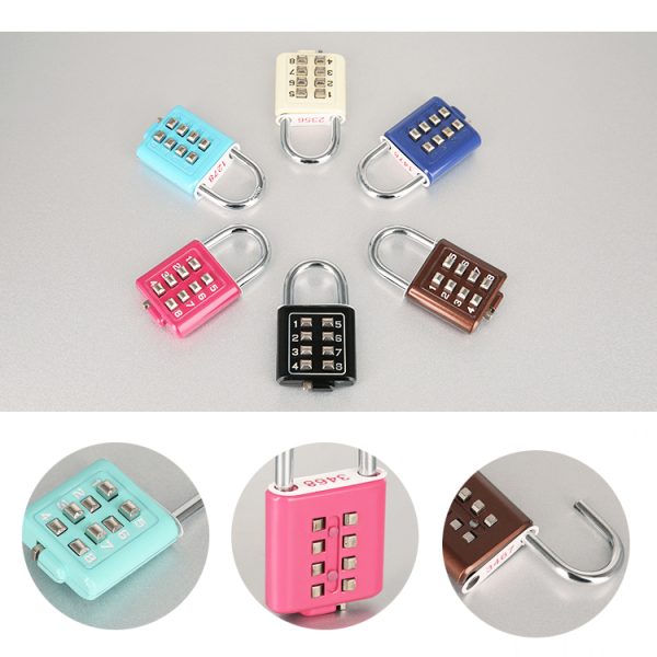 HC06 Electroplating Eight-digit Button Zinc Alloy Password Lock Blind Password Lock - Image 4