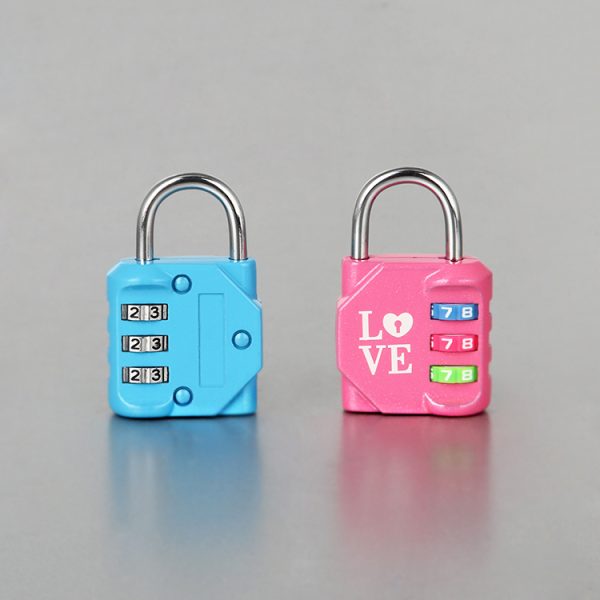 Hot Sale Black 3 digit security combination padlock safe password digital number luggage lock