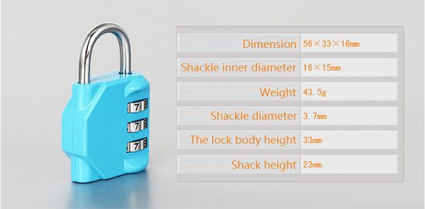 Hot Sale Black 3 digit security combination padlock safe password digital number luggage lock - Image 8