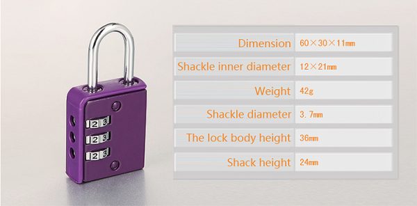 Password lock padlock backpack anti-theft lock password lock student stationery box password padlock - Image 7