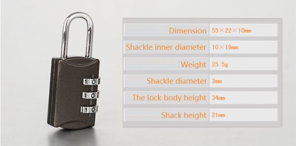 Mini Lock Padlock Outdoor Travel Luggage Padlock Safe Anti-theft Combination Travel Code Number Lock - Image 7