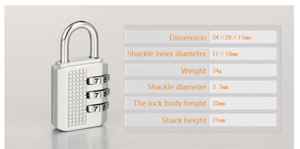 Hot Sale Black 3 digit security combination padlock safe password digital number luggage lock - Image 7