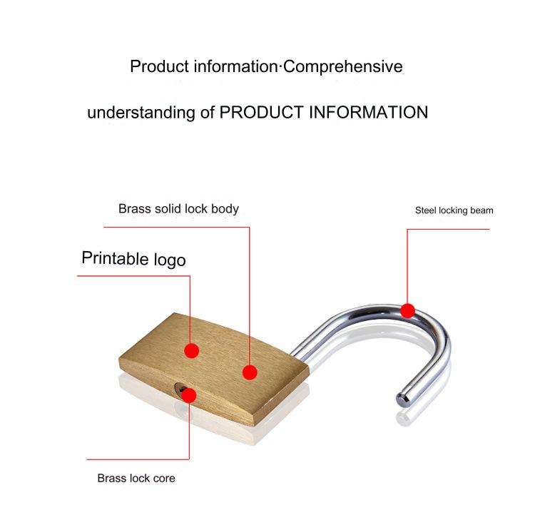 Branded Lock customizable LOGO high quality safety brass keyed padlock 20mm 25mm ...