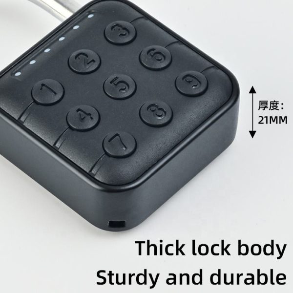 Zinc alloy IP67 waterproof smart 6 digit code padlock CR2032 button cell combination padlock 4 digit - Image 3