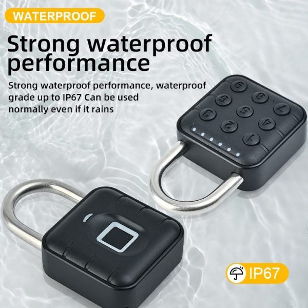 Zinc alloy IP67 waterproof smart 6 digit code padlock CR2032 button cell combination padlock 4 digit - Image 2