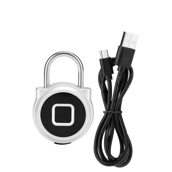 P10 Alloy Fingerprint Padlock Cabinet Lock Electronic Lock Household IP67 Waterproof Smart USB Charging Anti-Theft Keyless Lock - Image 5