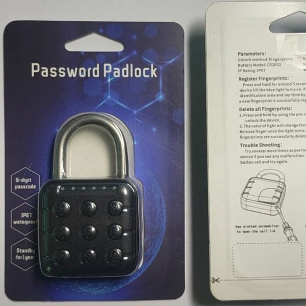 Zinc alloy IP67 waterproof smart 6 digit code padlock CR2032 button cell combination padlock 4 digit - Image 6