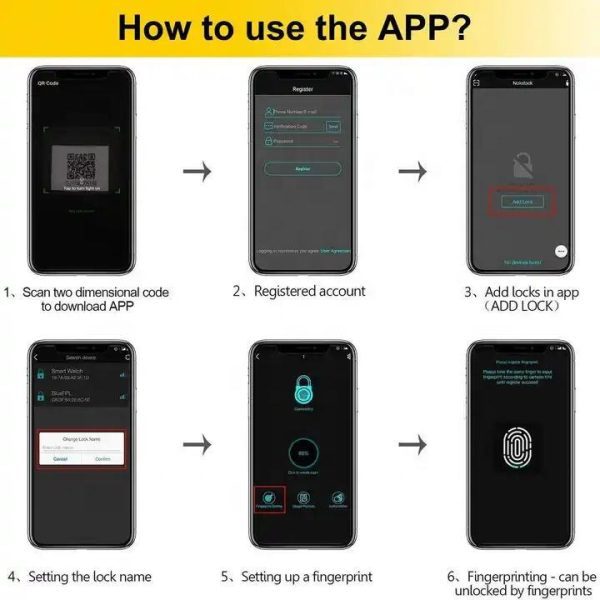 Smart phone locker keyless lock appl key smart finger print door lock - Image 4