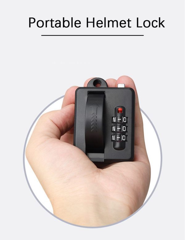 Multifunctional Portable Bicycle Helmet Lock Anti-theft Password Helmet Electric Vehicle Helmet Lock - Image 3